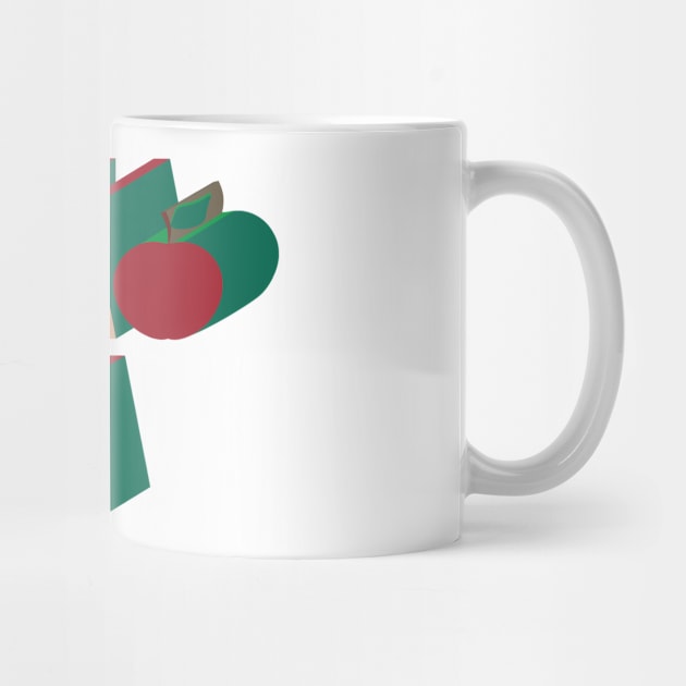 3D retro style Shana Tova apple and pomegranate by sigdesign